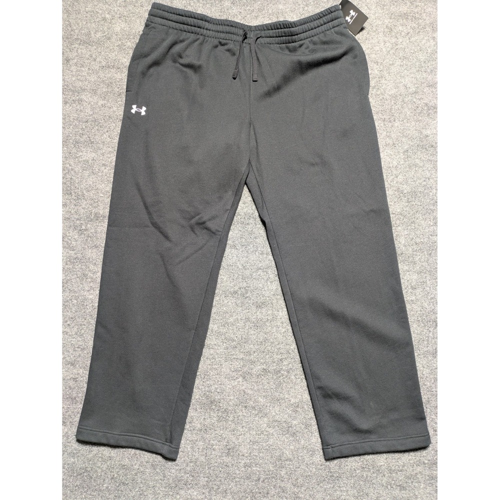 Under Armour Mens Rival Fleece Pants Black 3XLT Tall Joggers 1379770 NWT